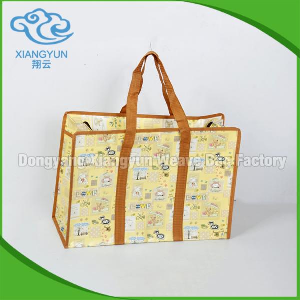 Colorful Laminated Pp Non Woven Bags Biodegradable Zip Shopping Bag Non Woven 50cm