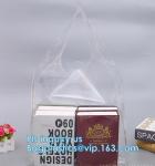 Transparent pvc handle plastic bag with logo, promotional clear tote pvc handle