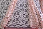 Eco-friendly Cotton Nylon Lace Mesh Fabric Pink 145CM - 150CM Width CY-DK0025