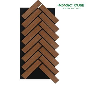 Wholesale Wood Slat Acoustic Panels with PET-Fiber Soundproofing for Homes Hotels Akupanel from china suppliers