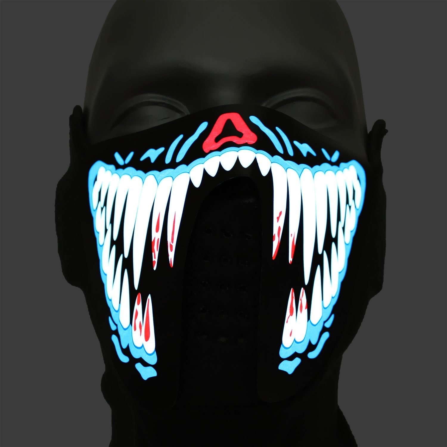 2018 sound activated LED/EL mask for festival Parties A scary light up Cosplay el Costume Mask supply for dance party