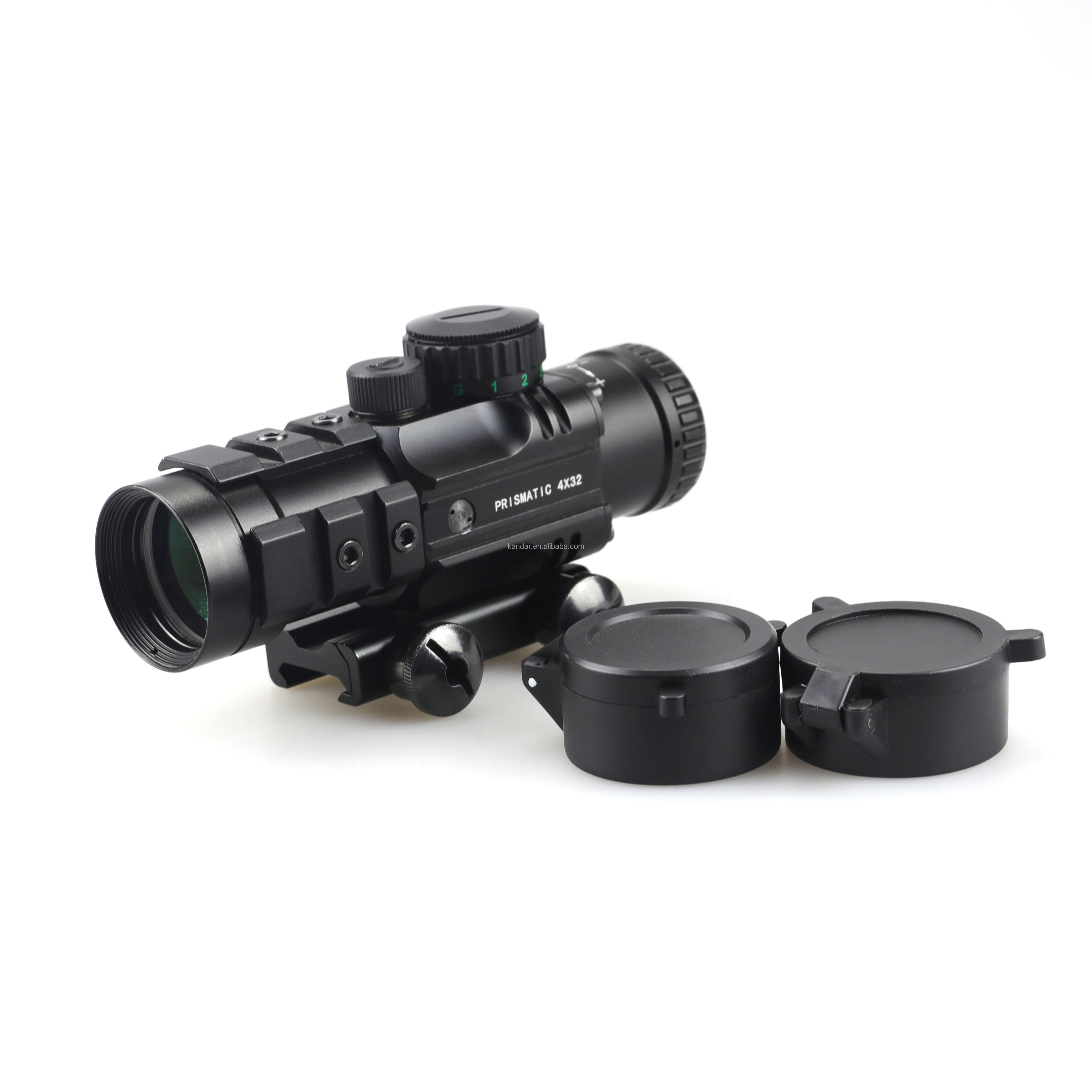 155mm Length Prismatic Scope Hunting 4x32 with Red Laser and Mini Red Dot
