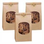 Bakery Bags with Window Brown Tin Tie Tab Lock Bags Kraft Paper Bags for Cookies