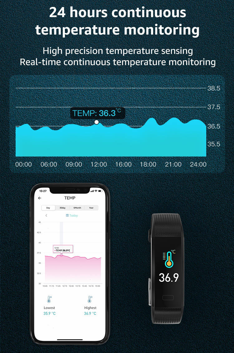 TPU Strap Bluetooth Smart Bracelet BLE5.0 210mm Wristband