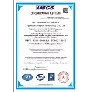 Kimpok Technology Co., Ltd Certifications
