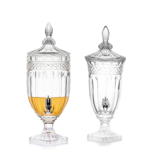 Factory price lead-free crystal glass 4.5L glass juice beverage dispenser with