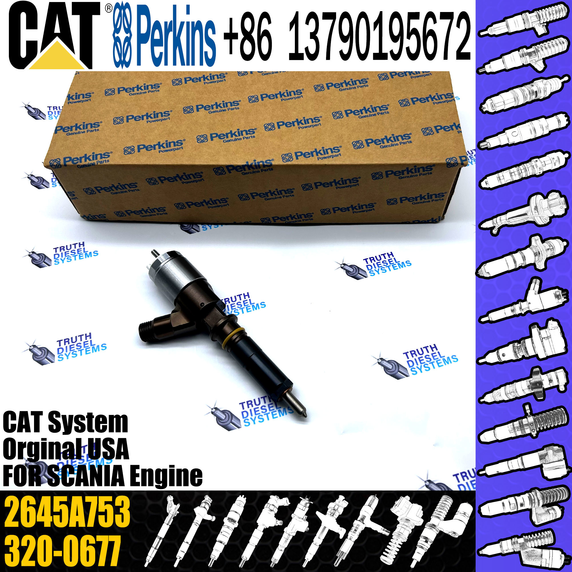 Diesel Common Rail Injector 321-3600 10R-7938 2645A753 FOR Engine C6.6 312D