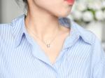 9mm Good Luck Charm Necklace 0.35ct 18k Solid Yellow Gold