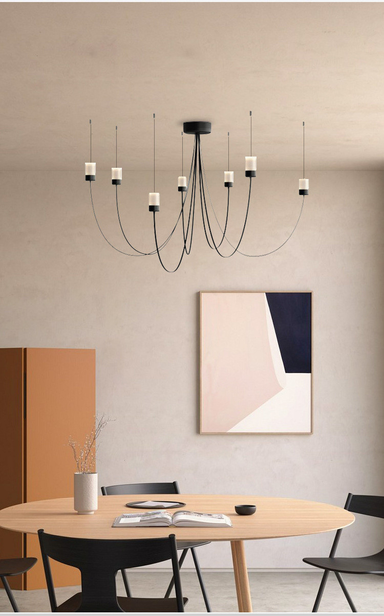Nordic led black spider chandeleir minimalist design dining room decoration Moooi Gravity Chandelier(WH-MI-337)