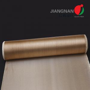 China Tan Colored Satin Caramelized Fiberglass Fabric Cloth 0.8mm Thickness on sale