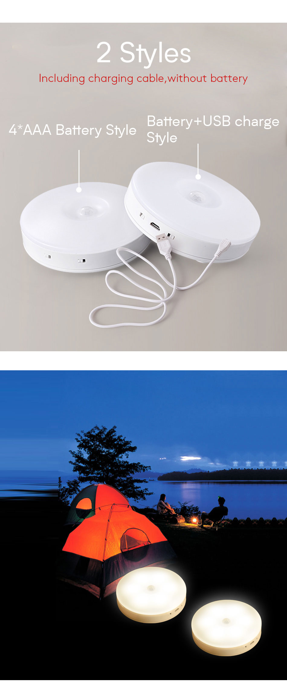 Wireless LED Battery Powered Kitchen Cabinet Motion sensor Night Light