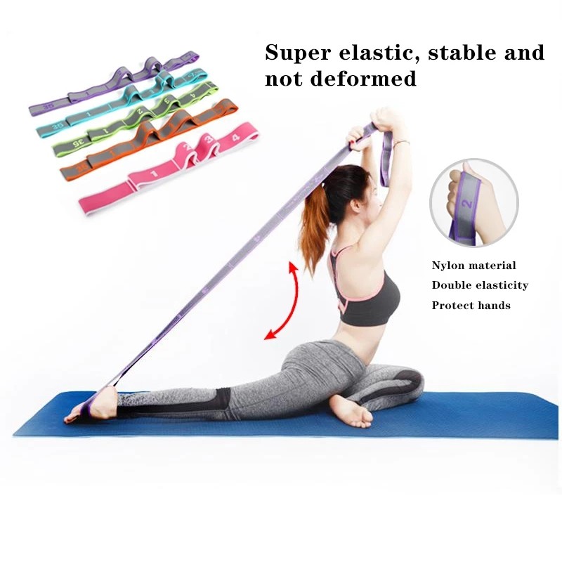 Custom Adjustable Long Polyester Latex Elastic Exercise Resistance Bands for Latin Dance Fitness