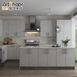 Counter Top Furniture Wooden Kitchen Cabinet with PVC Finish and Toe Kick