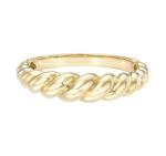 Stunning Baroque 14K Gold Gradient Twist 925 Sterling Silver Women's Ring