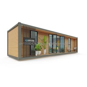 Wholesale 40ft Luxury Container Wooden House with 2 Bedrooms Prefabricated Home Office Modern Design Galvanized Steel Bending 180g from china suppliers