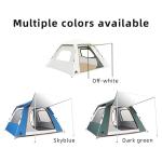 Large Square 8 Person Camping Tent 190T Polyester Automatic Family Tent 4.5kg