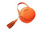 Small Round Pu Leather Bag Fashion Hand Take Change Card Package With Tassel