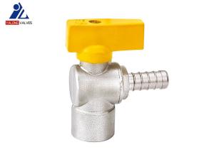 Wholesale PTFE Female Gas Hose Valve Connector 1.6MPa Yellow Zinc Handle from china suppliers
