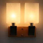 100-240v Country style wood lighting fixture natural wood wall lamp E14 40w