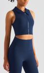 Front zipper fitness women's bra shock absorption sports vest