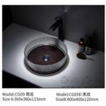 Bathroom Diamond Design Crystal Glass Wash Basin Sink Countertop For Hotel Home