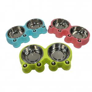 Wholesale Dog Crate Bowls Stainless Steel Puppy Bowls 2 Bowl/Pot Resin Base For Large Dogs 48 Oz 32 Oz 64 Oz from china suppliers
