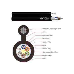 Wholesale 12 Core GYTC8A Aerial Multimode Fiber Optic Cable Self Supporting from china suppliers