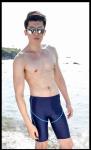 Men's brand swim mens beach Surf swimsuit knee length bathing swimming shorts
