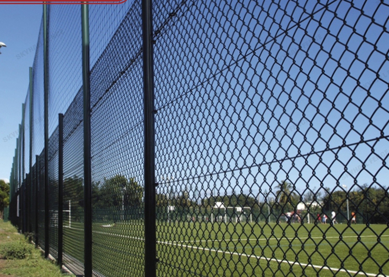 75x75 mm Wire Security Fence Panels / PVC Chain Link Fence galvanized
