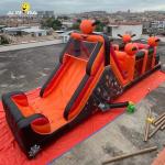 Outdoor Giant Commercial Obstacle Course Blow Up Halloween Pumpkin Themed