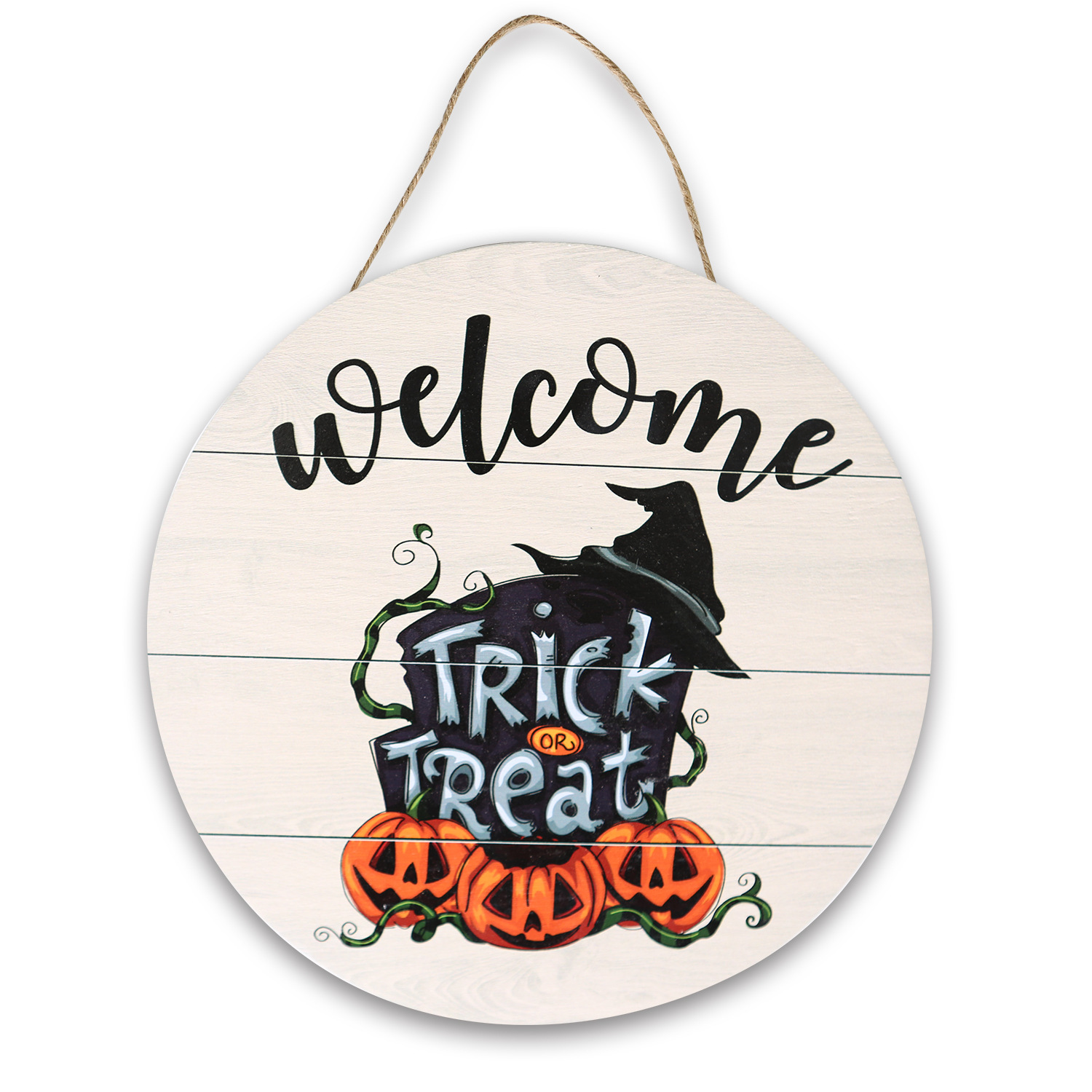 2024 Halloween wooden door hangings New party scene decoration pieces Pumpkin black cat haunted house bat party scene decor