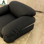 OEM Hotel Bedroom Furniture Fabric Single Black Sofa Chair Puffy Exterior Villa