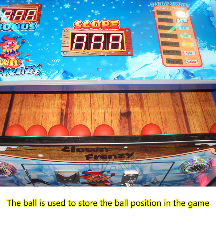 Carnival Game Redemption Arcade Machine Clown Frenzy Throw Ball Hit Down