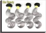 Double Weft 20 inch Brazilian Human Hair Extensions Grey Color No Shedding