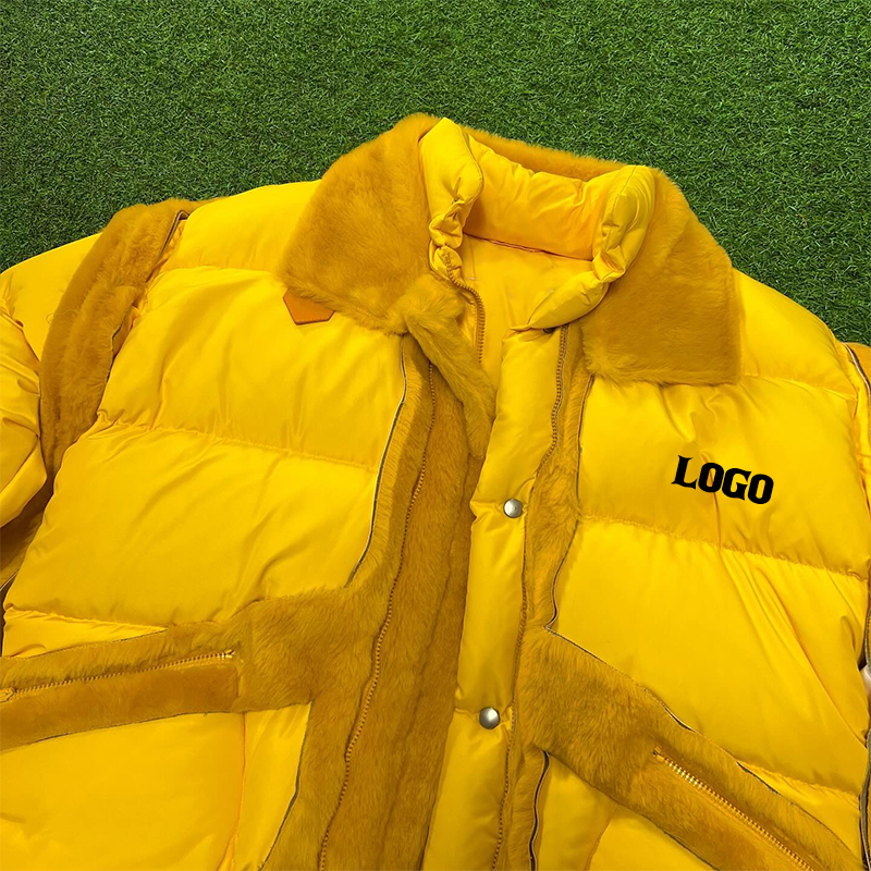 Clothing Manufacturers Custom Cropped Winter Warm Fur Collar Lightweight Outdoor Designer Puffer Down Jacket Men for Women