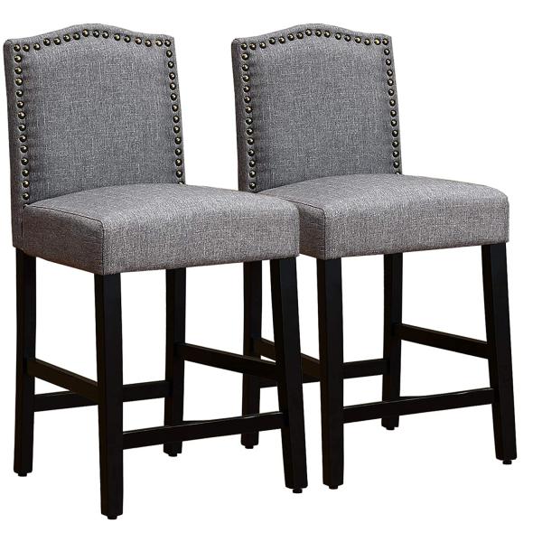 24 Inches Height Padded Counter Stools With Solid Wooden Legs OEM Available