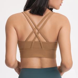 Wholesale Camo Sexy Cross Back Women Yoga Bra Shockproof Fitness Sports Bra High Elastic from china suppliers