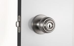 China Exterior Door Cylinder Door Knobs Lock Satin Nickel Knob Lever on sale