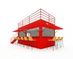 Galvanized Steel Square Tubes Steel Coffee Shop Container Modern 20ft Prefabrica