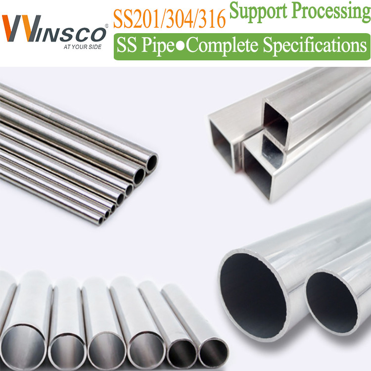 AISI 201 304 316 Inox Metal Tube Round Square Rectangular Oval Slot Embossed Shape Stainless Steel Welding Pipe