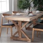 Customized Luxury French Solid Pine Wood Restaurant Dining Room Table Set