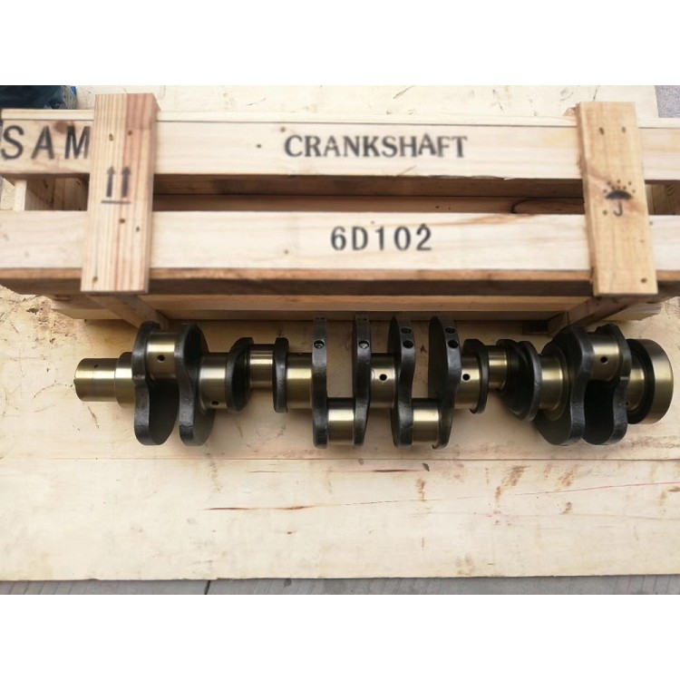 Diesel Engine Parts 6D102 Forged Steel Cast Iron Crankshaft 6735-01-1310 6222-31-1101