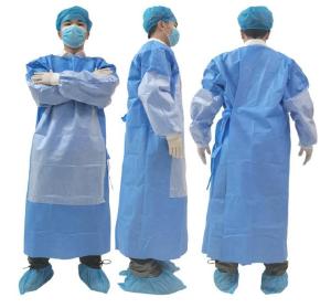 Wholesale EO Sterile Reinforced AAMI Level 4 Medical Disposable Gowns 60gsm from china suppliers