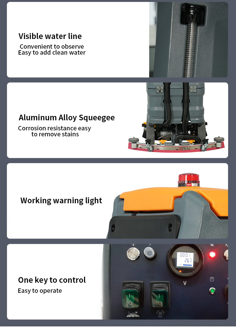 Custom Sweeper Scrubber Industrial Floor Washer Machine For Tiles