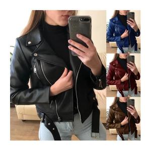 China                  Leather Jacket Winter and Autumn Fall Apparel Clothes for Women Cardigan Blazer Jacket Blazers Ladies Coats              on sale