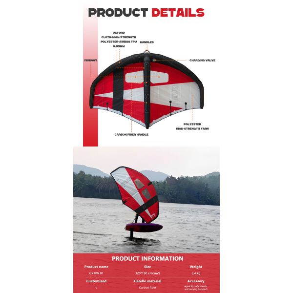 5m2 Wing Foiling 5M Wing Foil Board Inflatable Surfing With Windows
