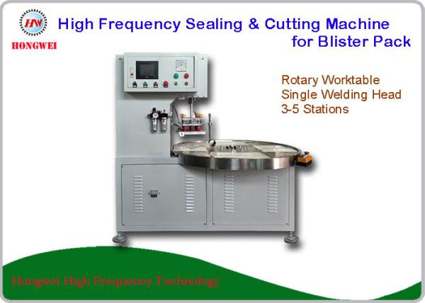 HF Welding Rotary Blister Packing Machine 27.12 MHz For Double Plastic Film