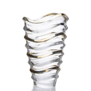 Wholesale Factory Custom Well-design High Quality Rim Gold Decorative Clear Glass Wedding Vase from china suppliers
