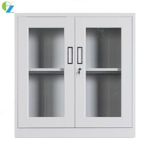 Wholesale Short 1mm Thickness Steel Office Cupboard 2 Glass Door Metal Filing Cabinet from china suppliers