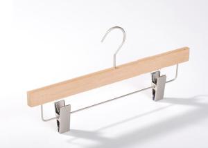 Wholesale Natural Lotus Wood Clothing Store Hangers With Clips For Displaying Pants from china suppliers